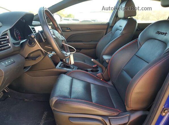 KMHD04LB1KU886715 2019 HYUNDAI ELANTRA Blue Front interior view