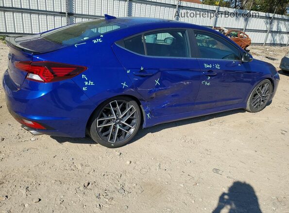 KMHD04LB1KU886715 2019 HYUNDAI ELANTRA Blue Rear right