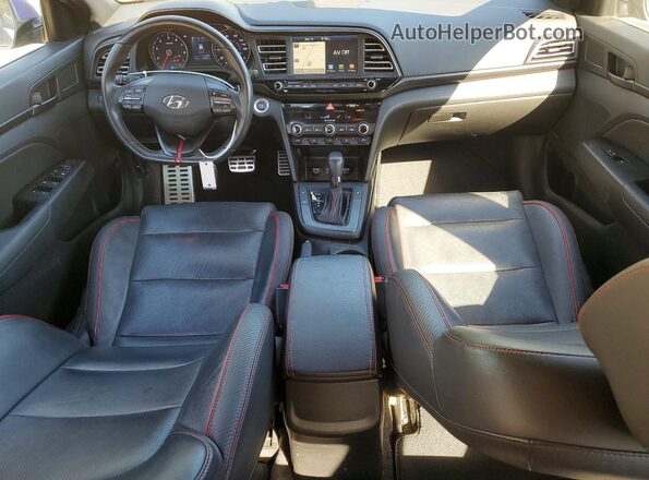KMHD04LB1KU886715 2019 HYUNDAI ELANTRA Blue Dashboard view