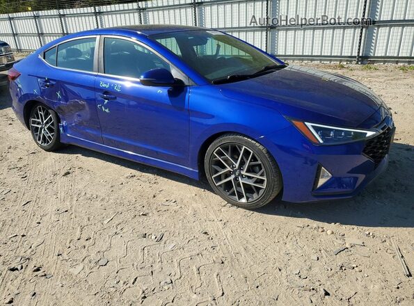 KMHD04LB1KU886715 2019 HYUNDAI ELANTRA Blue Front right