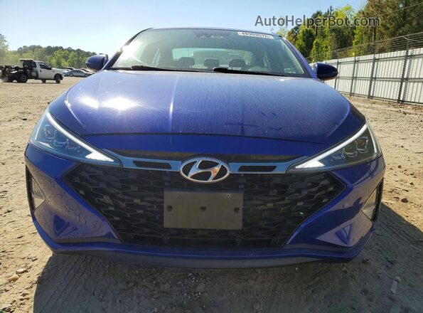 KMHD04LB1KU886715 2019 HYUNDAI ELANTRA Blue Front view