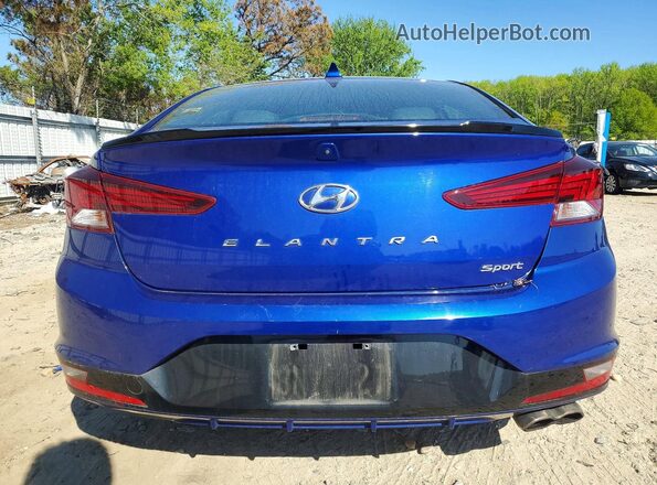 KMHD04LB1KU886715 2019 HYUNDAI ELANTRA Blue Rear view