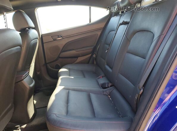 KMHD04LB1KU886715 2019 HYUNDAI ELANTRA Blue Rear seats view