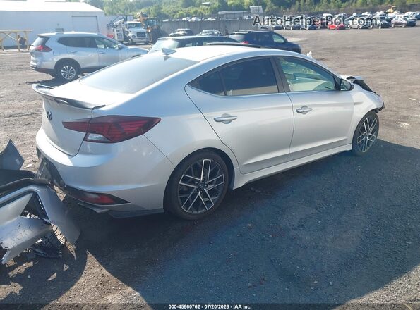 KMHD04LB4KU887308 2019 HYUNDAI ELANTRA Серебряный Задняя правая четверть