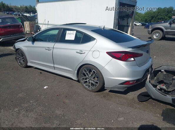 KMHD04LB4KU887308 2019 HYUNDAI ELANTRA Серебряный Задняя левая четверть