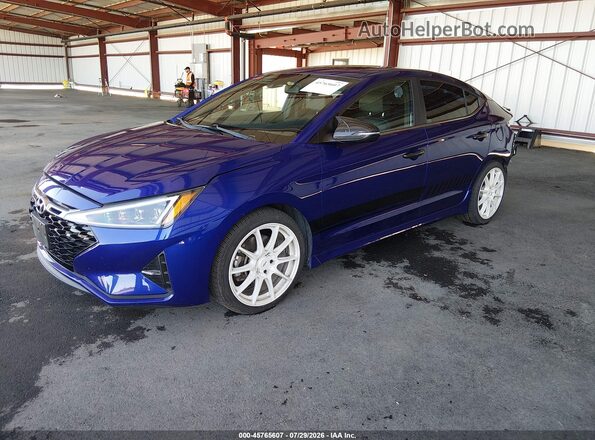 KMHD04LB5LU085349 2020 HYUNDAI ELANTRA Blue Front left