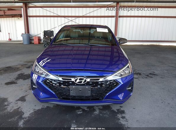 KMHD04LB5LU085349 2020 HYUNDAI ELANTRA Blue Rear interior view