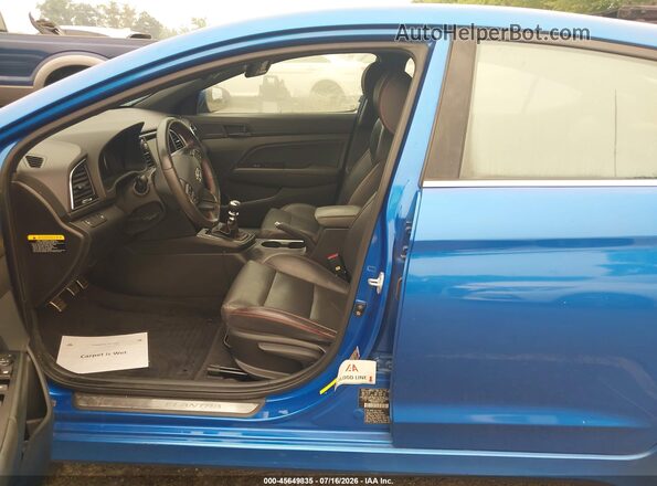 KMHD04LB6HU349203 2017 HYUNDAI ELANTRA Blue Front view