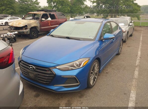 KMHD04LB6HU349203 2017 HYUNDAI ELANTRA Blue Rear interior view