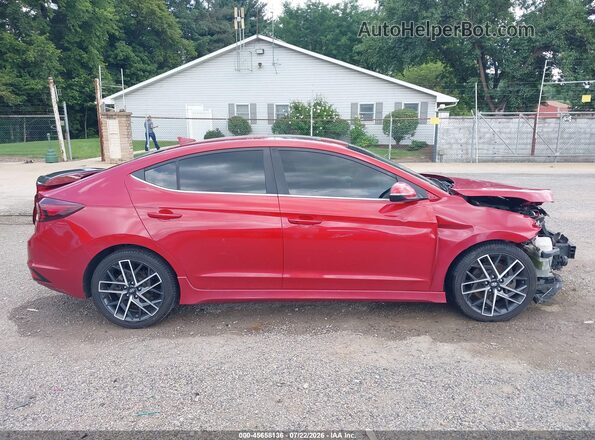 KMHD04LB6KU841902 2019 HYUNDAI ELANTRA Red Սալոնի հետևի տեսք