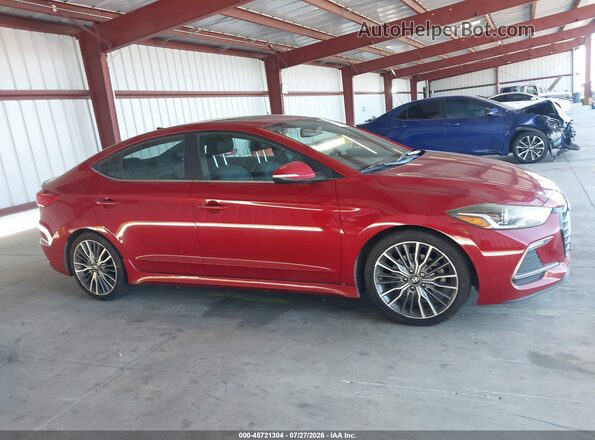 KMHD04LB7JU451938 2018 HYUNDAI ELANTRA Red Rear interior view