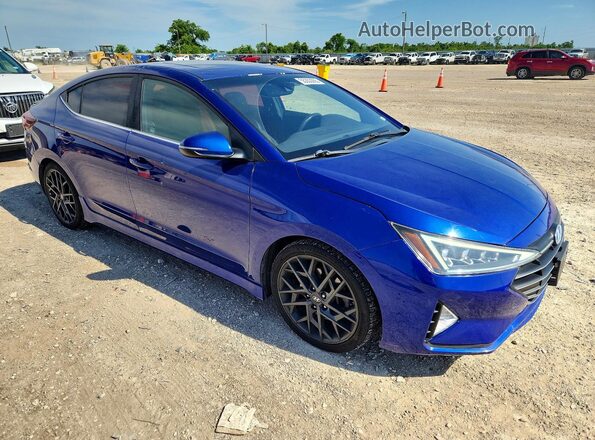 KMHD04LB8KU871144 2019 HYUNDAI ELANTRA Blue Delantero derecho