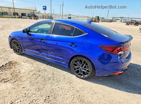 KMHD04LB8KU871144 2019 HYUNDAI ELANTRA Blue Trasero izquierdo