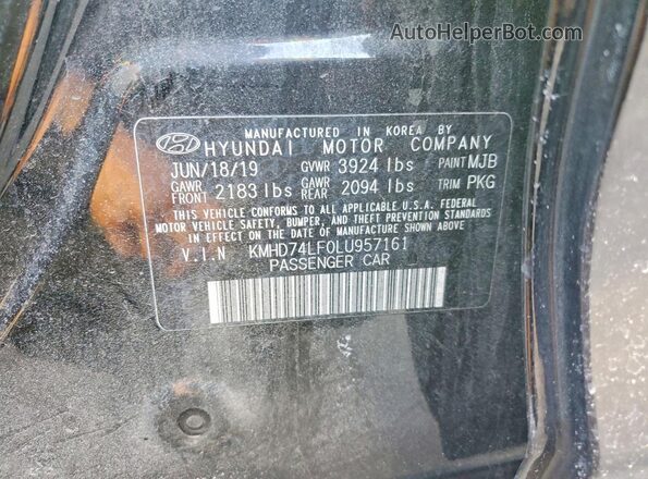 KMHD74LF0LU957161 2020 HYUNDAI ELANTRA Black Engine compartment view