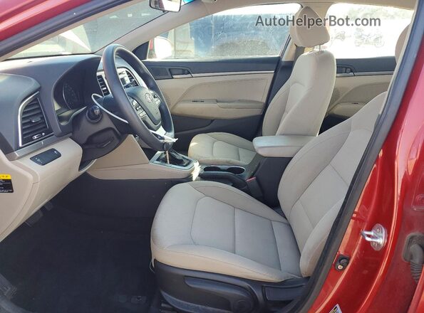 KMHD74LF2HU390362 2017 HYUNDAI ELANTRA Red წინა სალონის ხედი