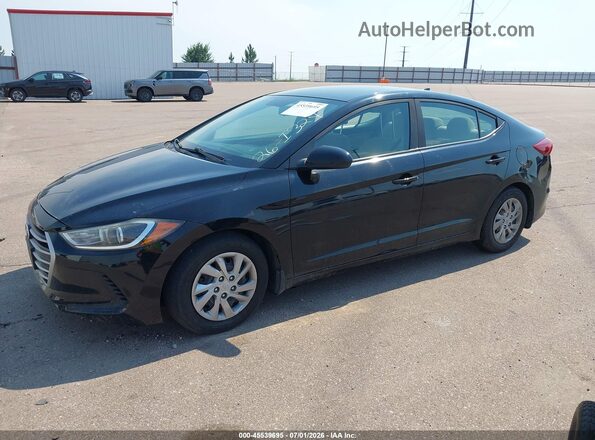 KMHD74LF2HU423652 2017 HYUNDAI ELANTRA Black წინა მარცხენა ხედი სამი მეოთხედიდან