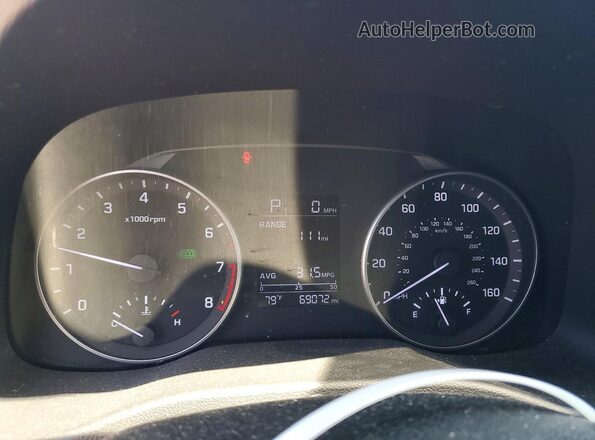 KMHD74LF3HU118726 2017 HYUNDAI ELANTRA Blue ხელსაწყოთა პანელის ხედი