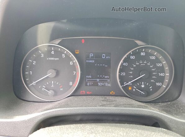 KMHD74LF3HU433011 2017 HYUNDAI ELANTRA Black Вид щитка приладів
