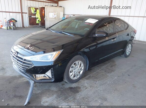 KMHD74LF6KU796071 2019 HYUNDAI ELANTRA Black Առջևի ձախ երեք քառորդ տեսարան
