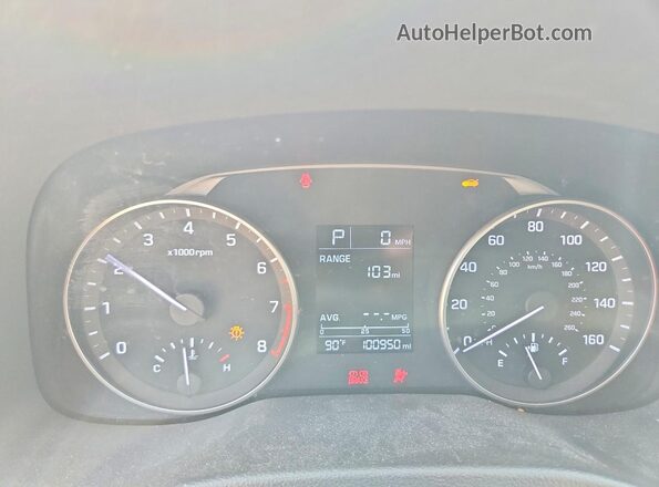 KMHD74LF7HU074410 2017 HYUNDAI ELANTRA Золотой Вид щитка приборов
