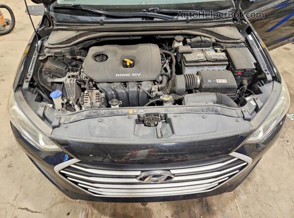 KMHD74LFXHU318034 2017 HYUNDAI ELANTRA Black Widok wnętrza z tyłu