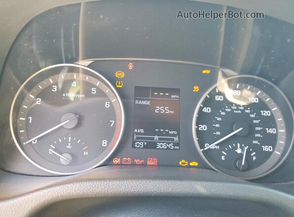 KMHD74LFXJU594557 2018 HYUNDAI ELANTRA Бежевый Вид щитка приборов