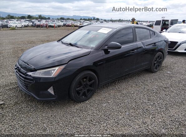 KMHD74LFXKU841285 2019 HYUNDAI ELANTRA Black წინა მარცხენა ხედი სამი მეოთხედიდან