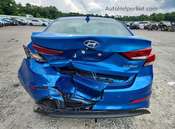 KMHD84LF0HU143824 2017 HYUNDAI ELANTRA Blue უკანა ხედი