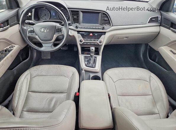 KMHD84LF0HU143824 2017 HYUNDAI ELANTRA Blue წინა პანელის ხედი