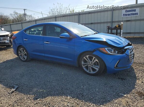KMHD84LF0HU303829 2017 HYUNDAI ELANTRA Blue Front right