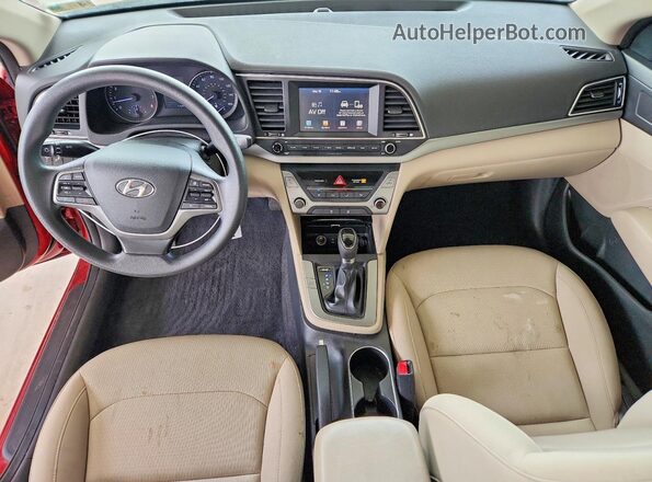 KMHD84LF0JU470021 2018 HYUNDAI ELANTRA Red Vista del salpicadero