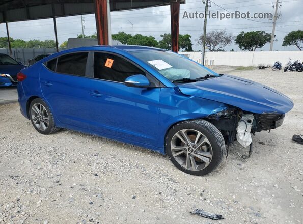 KMHD84LF0JU612447 2018 HYUNDAI ELANTRA Blue Передня права чверть