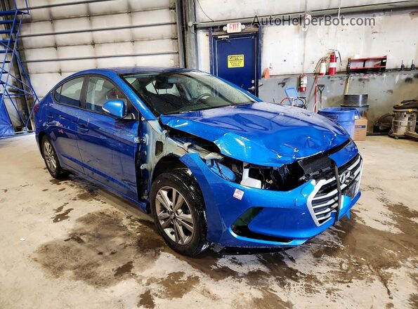 KMHD84LF0JU637106 2018 HYUNDAI ELANTRA Blue Delantero derecho