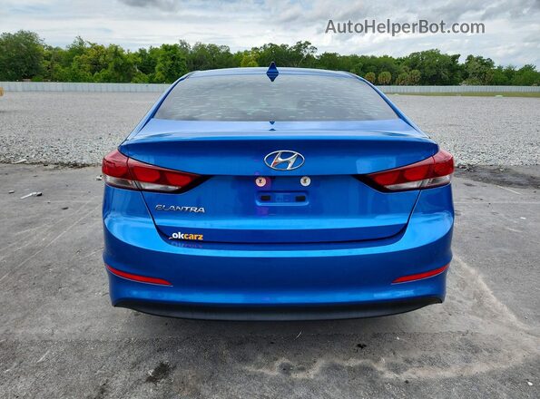 KMHD84LF0JU698312 2018 HYUNDAI ELANTRA Blue Rear view
