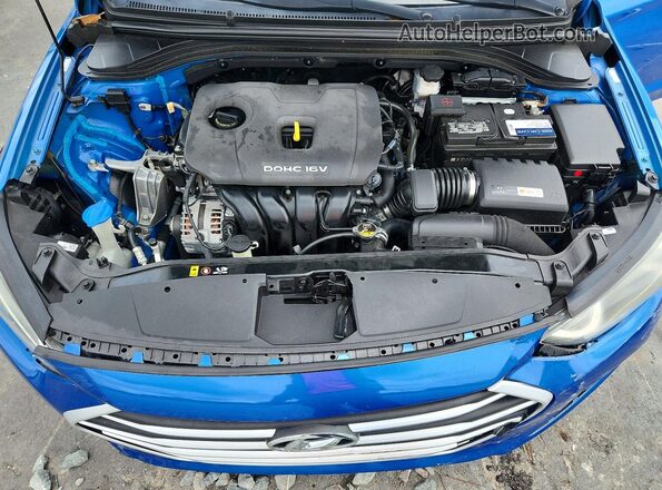 KMHD84LF0JU698312 2018 HYUNDAI ELANTRA Blue Rear interior view