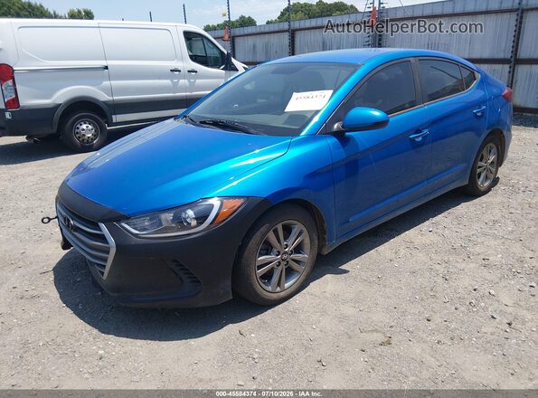 KMHD84LF1HU165489 2017 HYUNDAI ELANTRA Blue Front left