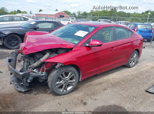 KMHD84LF1HU400599 2017 HYUNDAI ELANTRA Red Առջևի ձախ երեք քառորդ տեսարան