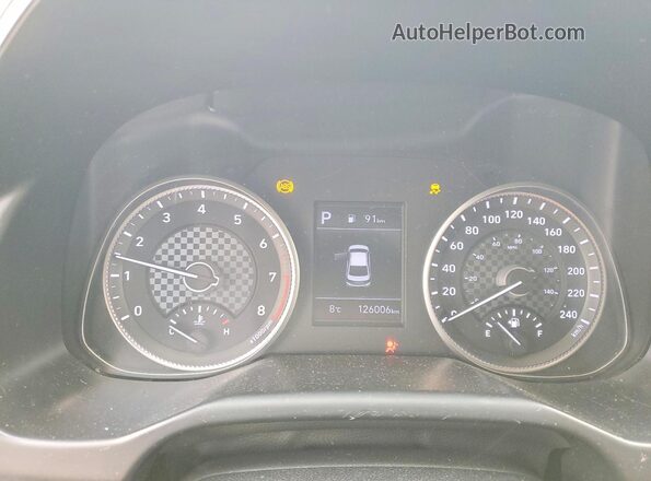 KMHD84LF1LU924005 2020 HYUNDAI ELANTRA White Вид щитка приладів