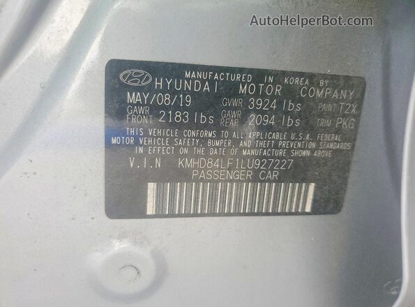 KMHD84LF1LU927227 2020 HYUNDAI ELANTRA Silver ძრავის განყოფილების ხედი
