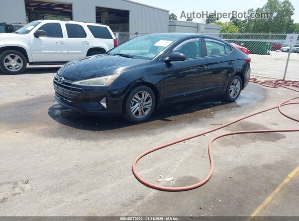 KMHD84LF2KU822288 2019 HYUNDAI ELANTRA Black Առջևի ձախ երեք քառորդ տեսարան