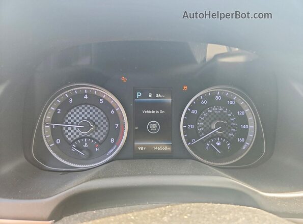 KMHD84LF2LU086714 2020 HYUNDAI ELANTRA Black Widok zestawu wskaźników
