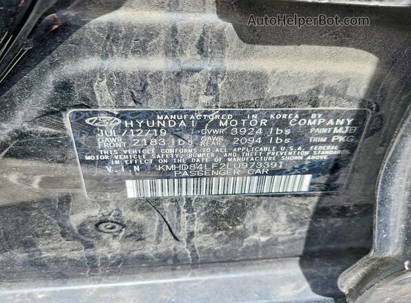 KMHD84LF2LU973391 2020 HYUNDAI ELANTRA Black Вид підкапотного простору