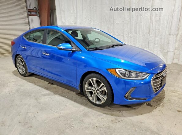 KMHD84LF3HU262239 2017 HYUNDAI ELANTRA Blue Delantero derecho