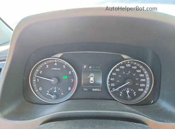 KMHD84LF3HU330734 2017 HYUNDAI ELANTRA Blue ხელსაწყოთა პანელის ხედი