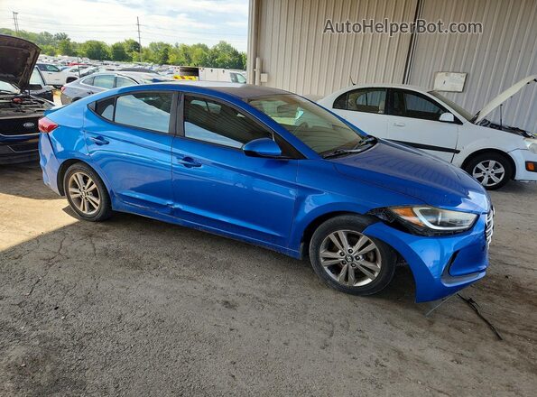 KMHD84LF4JU665832 2018 HYUNDAI ELANTRA Blue Delantero derecho