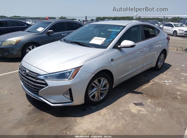 KMHD84LF4KU746606 2019 HYUNDAI ELANTRA Silver Vista tres cuartos delantera izquierda