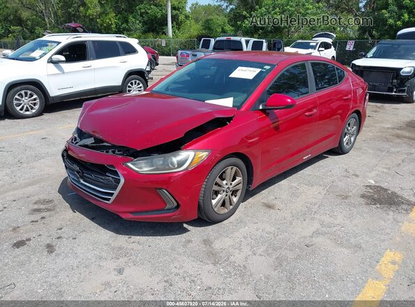 KMHD84LF5HU103853 2017 HYUNDAI ELANTRA Red წინა მარცხენა ხედი სამი მეოთხედიდან