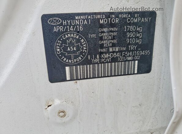 KMHD84LF5HU169495 2017 HYUNDAI ELANTRA White Вид підкапотного простору