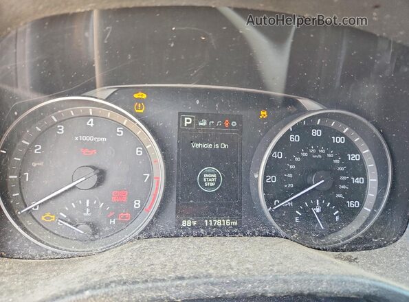 KMHD84LF5HU327964 2017 HYUNDAI ELANTRA Red Widok zestawu wskaźników