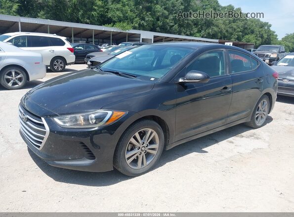 KMHD84LF5JU489454 2018 HYUNDAI ELANTRA Black Vista tres cuartos delantera izquierda
